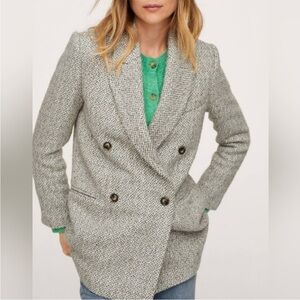 Mango Gray Double-Breasted Coat